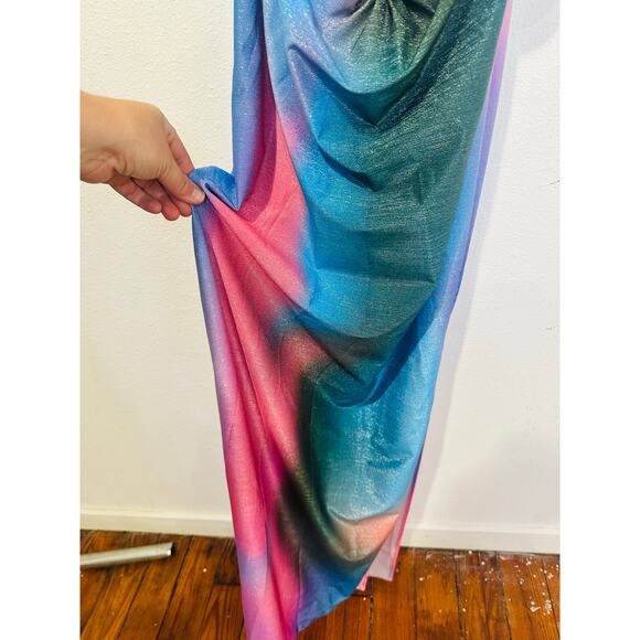 NWT BAOBAB Purple Blue V-Neck Ties Neck Side Cutouts Open Back Odette Dress L - Picture 8 of 16